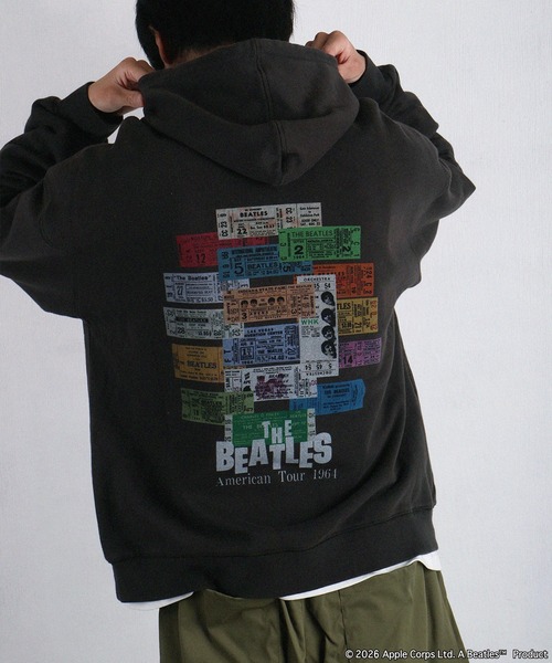 The Soloist × ビートルズ パッチ パーカー ブラック The Beatles パーカー The Beatles / ビートルズ 裏毛 フルジップ