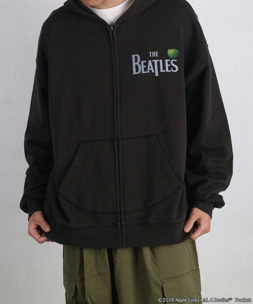 レア　ザ ビートルズ 黒パーカー The Beatles パーカー The Beatles / ビートルズ 裏毛 フルジップ