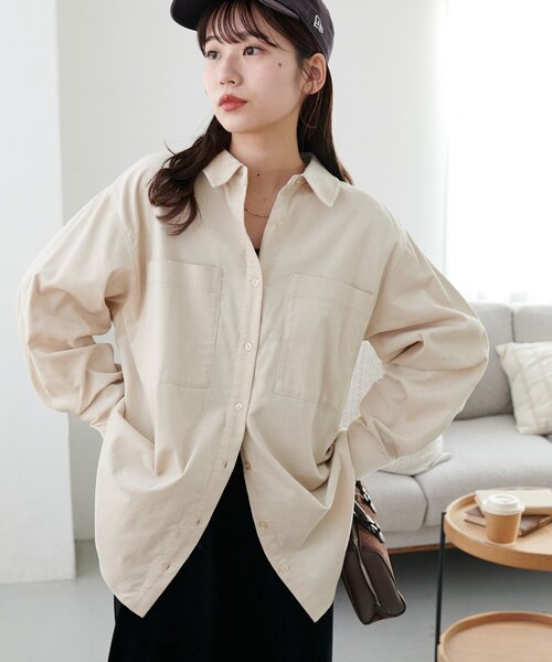 リペアード コーデュロイ オーバーシャツ Mサイズ コーデュロイオーバーサイズシルエットシャツ（ブラウン） | iichi