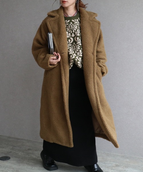 コート チェスターコート ボアロングコート(y8141-z) レディース