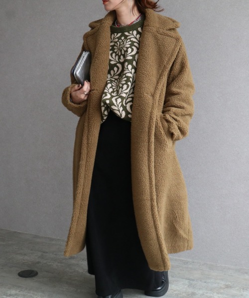 コート チェスターコート ボアロングコート(y8141-z) レディース