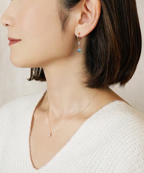TAKE-UP（テイクアップ） ピアス 「 Palette」K10 ブルートパーズ