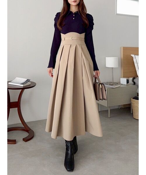 dazzlin シャツカラーコルセットタックワンピース チャコールグレー M dazzlin（ダズリン） ワンピース シャツカラーコルセットタック