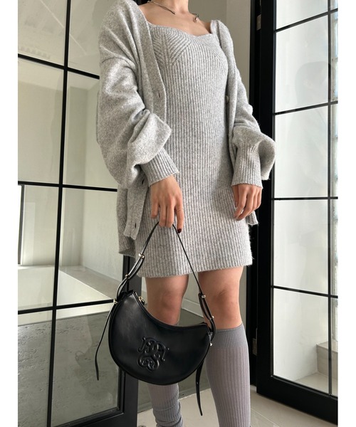 SNIDEL（スナイデル） ニットワンピース FREE モカ レディース