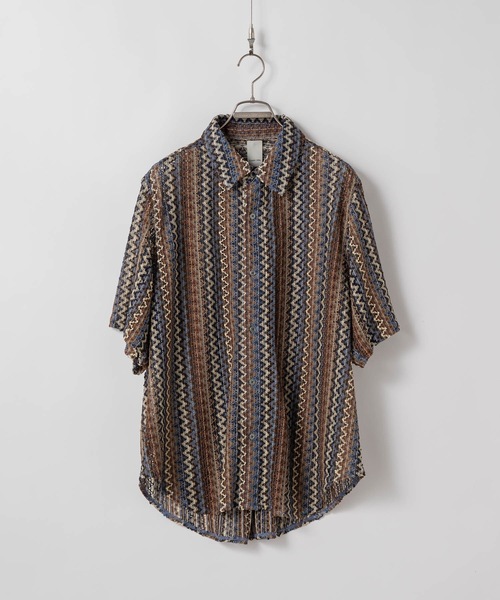 「Casper John」 半袖シャツ MEDIUM ブルー メンズ_画像5