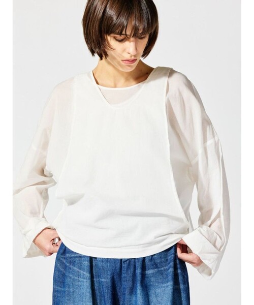 「mizuiroind」 長袖ブラウス FREE オフホワイト レディース_画像9