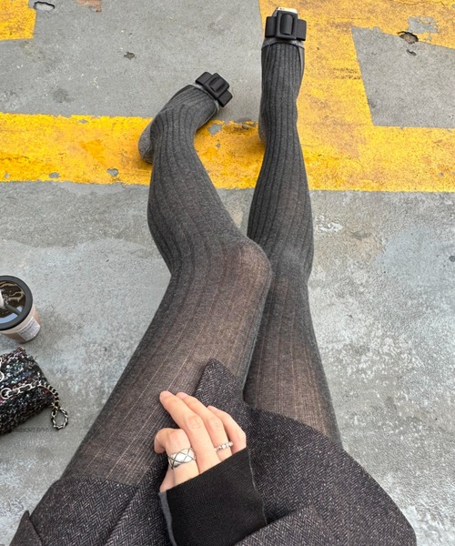 タイツ Stripes semi sheer knit tights レディース : ZOZOTOWN Yahoo