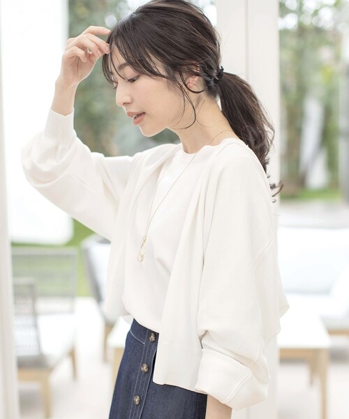 「ANY SIS」 ニットカーディガン 0 ホワイト レディース_画像6