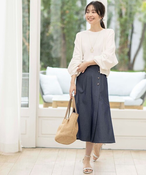 「ANY SIS」 ニットカーディガン 0 ホワイト レディース_画像8