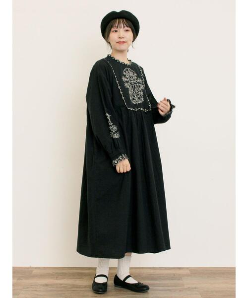 Samansa Mos2（サマンサモスモス） 長袖ワンピース M キナリ