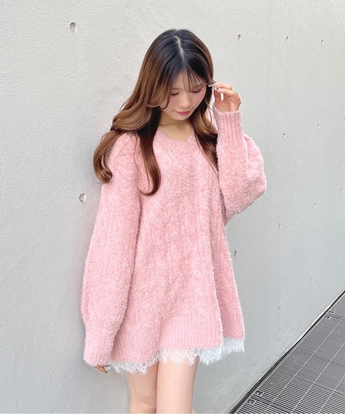 「one way」 ニットワンピース FREE ブラウン レディース_画像4