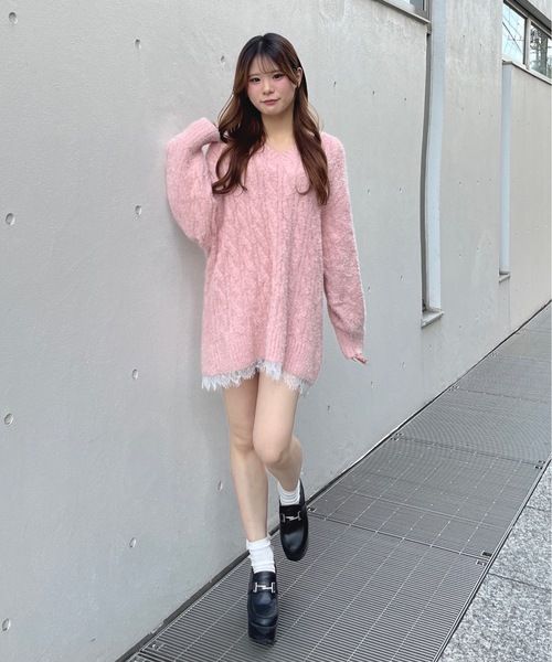 「one way」 ニットワンピース FREE ブラウン レディース_画像6