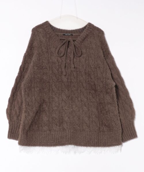 「one way」 ニットワンピース FREE ブラウン レディース_画像8