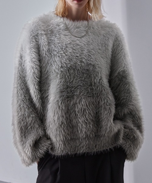 「Loose/ルース」 長袖ニット L グレー メンズ_画像3