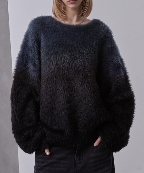 「Loose/ルース」 長袖ニット L グレー メンズ_画像5