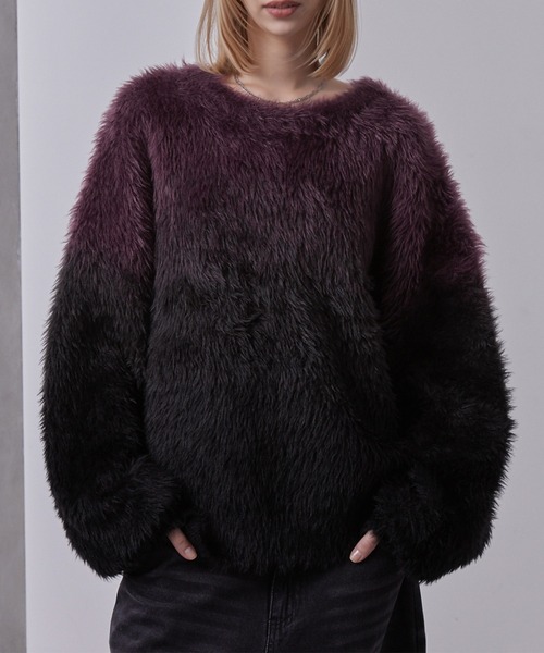 「Loose/ルース」 長袖ニット L グレー メンズ_画像6