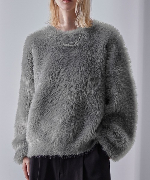 「Loose/ルース」 長袖ニット L グレー メンズ_画像7