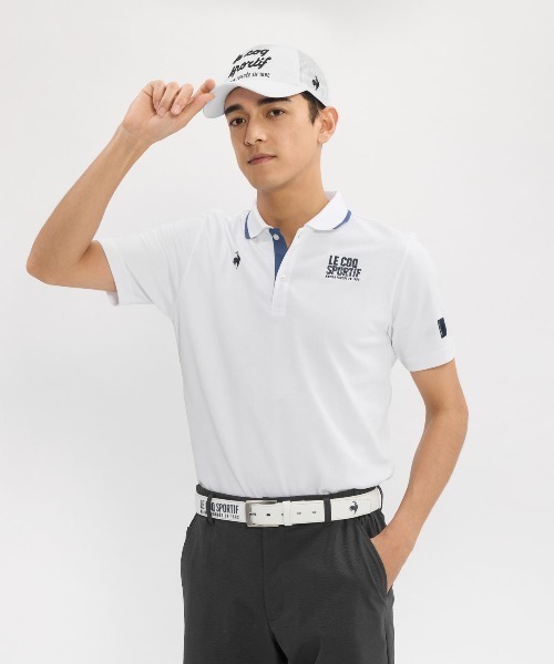 le coq sportif GOLF - uvはね除ける スポーツシャツ 半袖 マーキングデザイン半袖スポーツシャツ メンズ