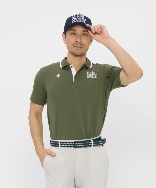 le coq sportif GOLF - uvはね除ける スポーツシャツ 半袖 マーキングデザイン半袖スポーツシャツ メンズ