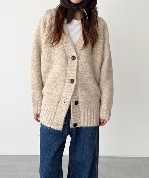 「CANAL JEAN」 「Elmar」ニットカーディガン ONE SIZE ベージュ レディース_画像5