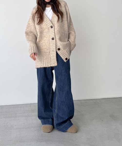 「CANAL JEAN」 「Elmar」ニットカーディガン ONE SIZE ベージュ レディース_画像7