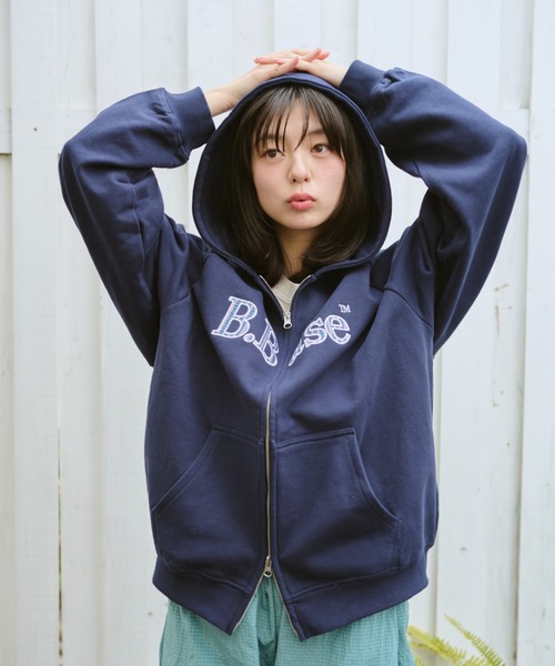 BlessÜ ネイビー フード付きパーカーL BLESSÜ ネイビー パーカー Mサイズ - メルカリ