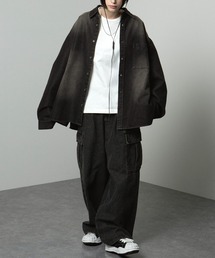 「Alfred Alex」 長袖シャツ M ブラック メンズの画像2