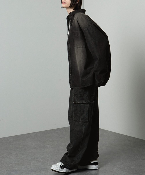 「Alfred Alex」 長袖シャツ M ブラック メンズの画像4