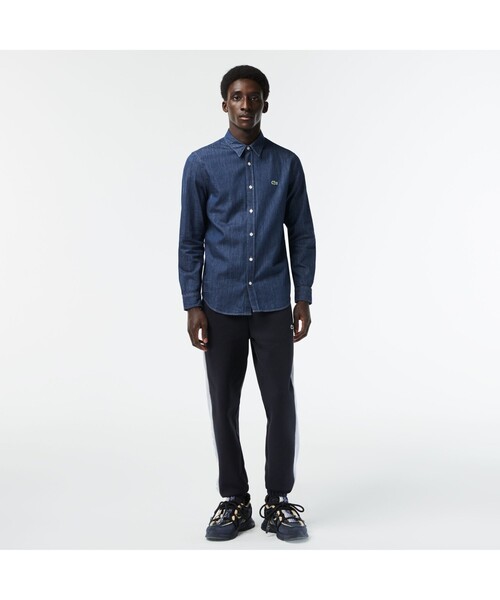 「LACOSTE」 長袖シャツ 39 インディゴブルー メンズの画像