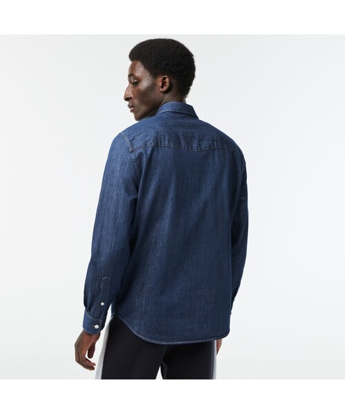 「LACOSTE」 長袖シャツ 39 インディゴブルー メンズの画像
