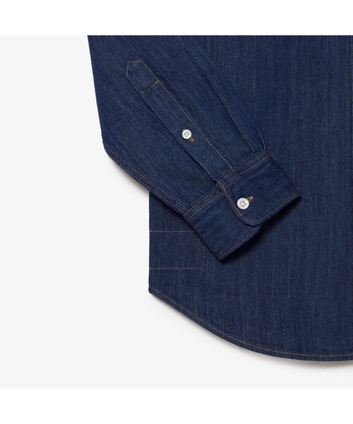 「LACOSTE」 長袖シャツ 39 インディゴブルー メンズの画像