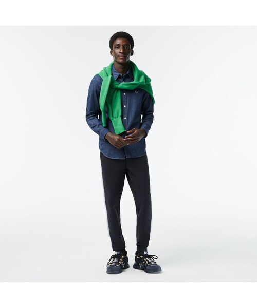 「LACOSTE」 長袖シャツ 39 インディゴブルー メンズの画像