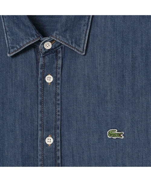 「LACOSTE」 長袖シャツ 39 インディゴブルー メンズの画像