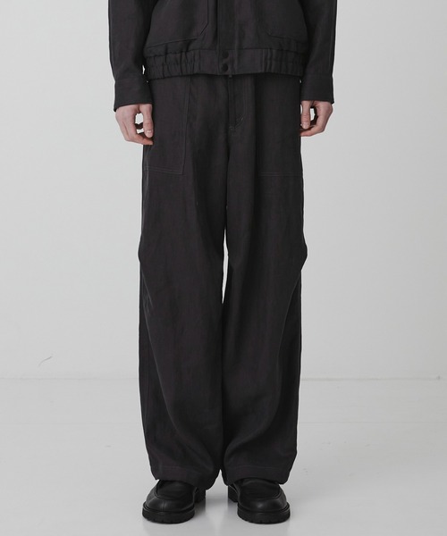 ワイドパンツ パンツ 「数量限定」HEMP SUEDE ファティーグパラシュートPT　｜ＳＥＴＵＰ可能 メンズの画像