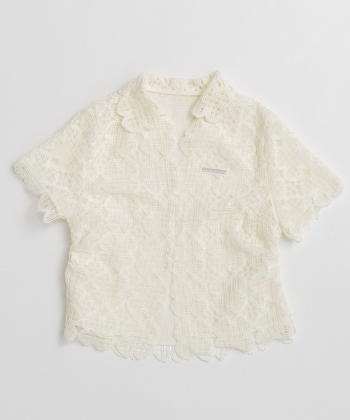 ブラウス シャツ 「2026Summer Pre-Order」スカラップクローバーレーストップ / Scallop Clover Lace Topの画像