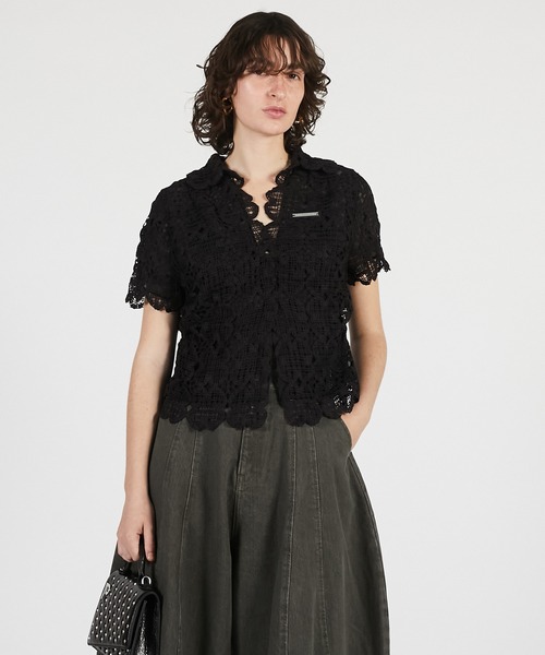 ブラウス シャツ 「2026Summer Pre-Order」スカラップクローバーレーストップ / Scallop Clover Lace Topの画像