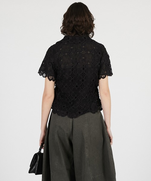 ブラウス シャツ 「2026Summer Pre-Order」スカラップクローバーレーストップ / Scallop Clover Lace Topの画像
