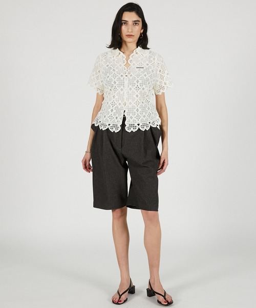 ブラウス シャツ 「2026Summer Pre-Order」スカラップクローバーレーストップ / Scallop Clover Lace Topの画像