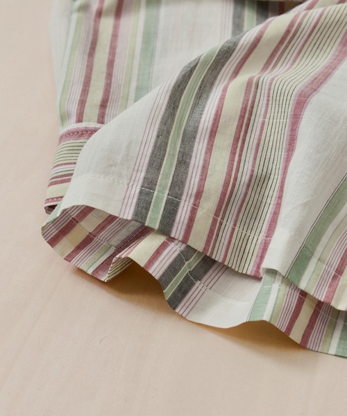 シャツ 「KHOKI/コッキ」Hand-Embroidered Stripe Shirt メンズの画像