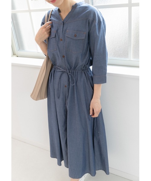 「PREFERIR」 7分袖ワンピース LARGE ブラック レディース_画像4