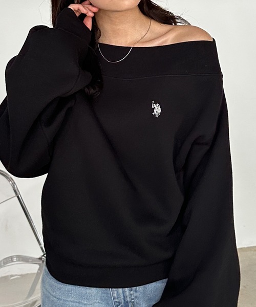 「U.S. POLO ASSN.」 スウェットカットソー M ネイビー レディース_画像6