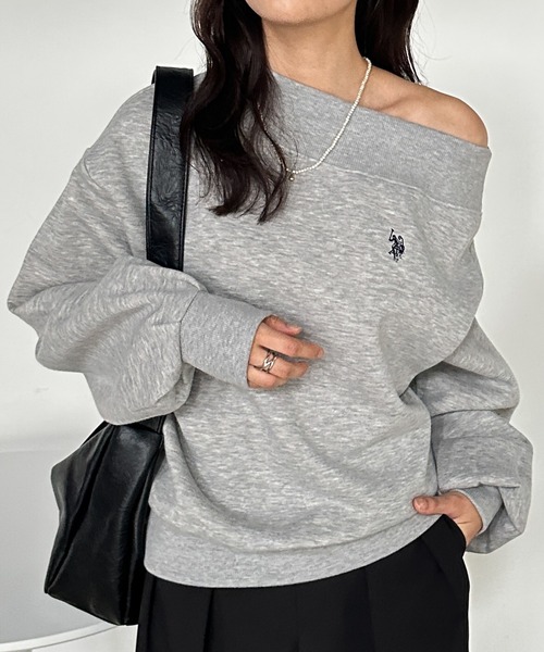「U.S. POLO ASSN.」 スウェットカットソー M ネイビー レディース_画像9