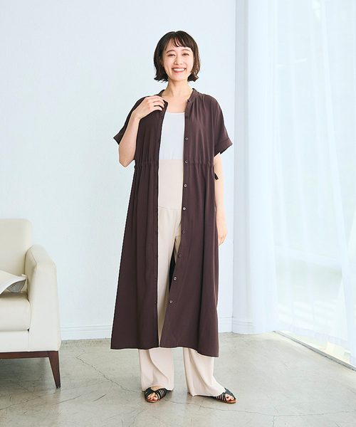 「Rosemadame」 半袖ワンピース L ブラウン レディース_画像7