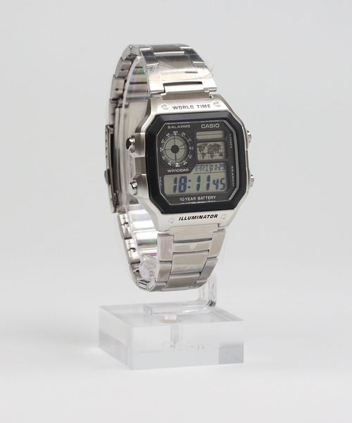 CASIO（カシオ） デジタル腕時計 FREE ブラック×シルバー メンズ