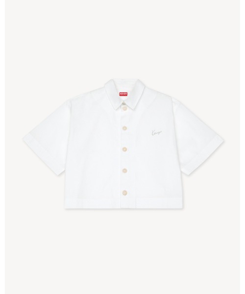 ブラウス シャツ 'KENZO Signature' ショートスリーブ シャツ イン コットン ポプリン レディースの画像