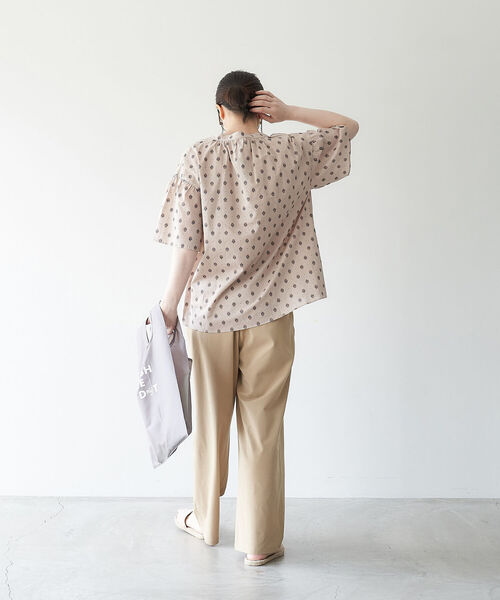 「Afternoon Tea」 半袖ブラウス MEDIUM ベージュ レディース_画像5