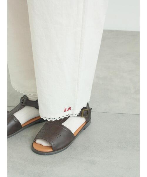 パンツ 「SA刺繍」裾レースドロワーズパンツ レディースの画像
