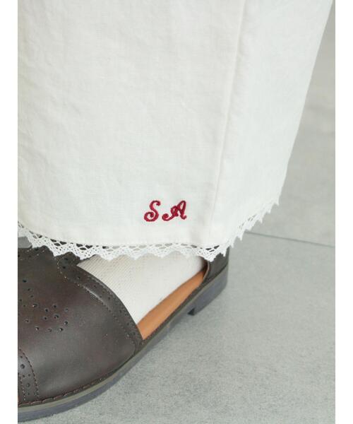 パンツ 「SA刺繍」裾レースドロワーズパンツ レディースの画像
