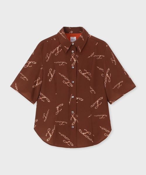 Paul Smith　半袖ブラウス　　XＬ　オレンジ系 Paul Smith（ポール・スミス） ブラウス シャツ 半袖 ウィメンズ ”Love