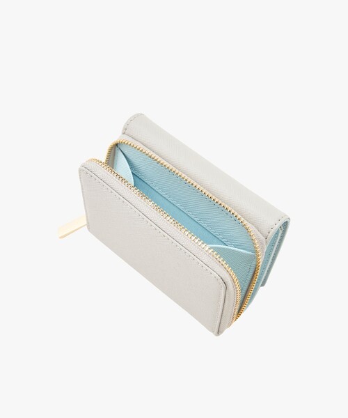未使用　希少　agnes b.アニエスベー レザー三つ折り財布　ライトブルー agnes b.（アニエスベー） 財布 レザー 三つ折り ミニ ウォレット